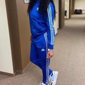Blue adidas tracksuit